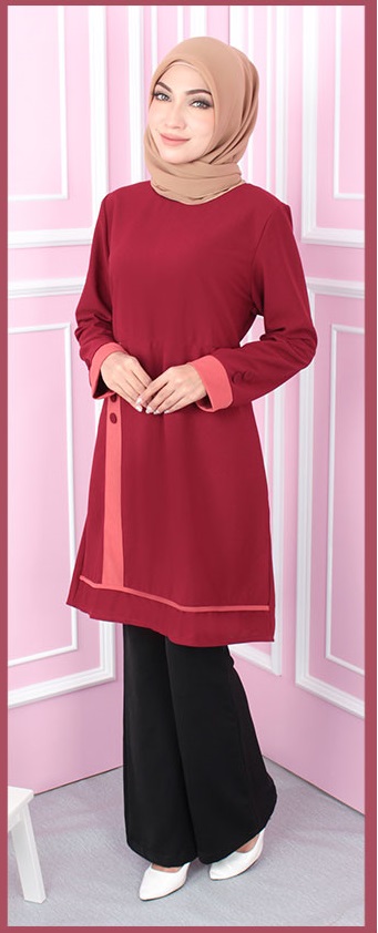 QA-557 WOMEN'S BLOUSE MAROON